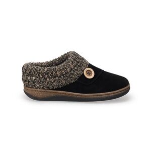 Clarks Black and Brown Knit Cuff Mules